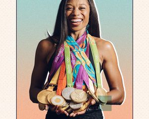 Allyson Felix with her Olympic medals
