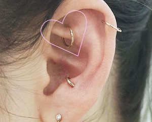 Rook piercing with a hoop