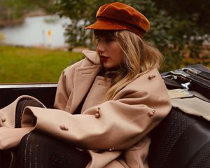 Taylor Swift wearing a wool coat