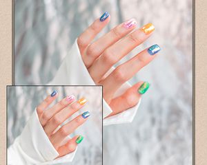 colorful gel manicure