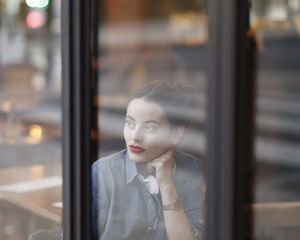 French woman in a cafe