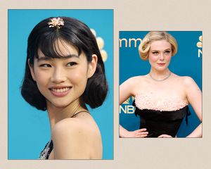 Ho-yeon Jung and Elle Fanning at the 2022 Emmys