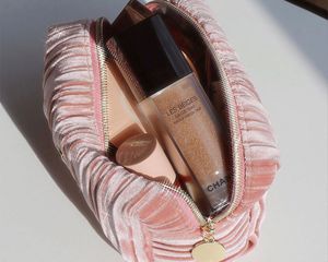makeup bag with products inside