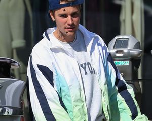 Justin Bieber wearing Starface acne patches 