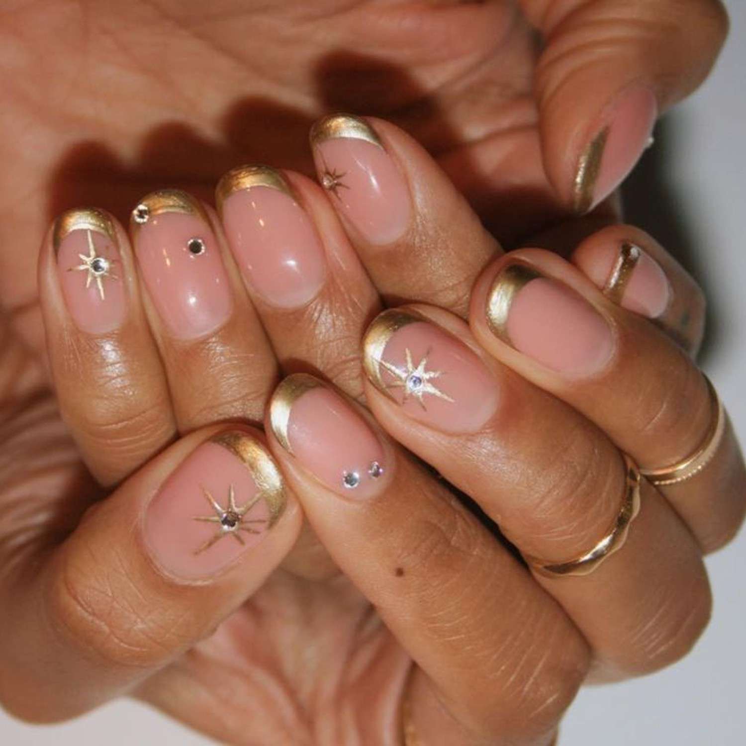 Matte Gold French Tips