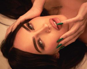 Megan Fox wearing her UN/DN LAQR polish