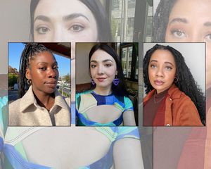Byrdie editors wearing makeup products from their November 2022 picks