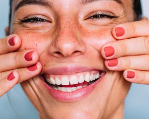 closeup portrait happy face