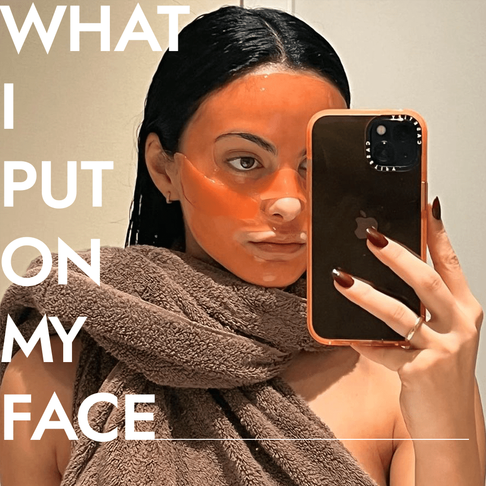 Camila Mendes wearing sheet mask