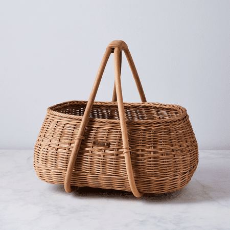 large wicker basket for reusable shopping bag