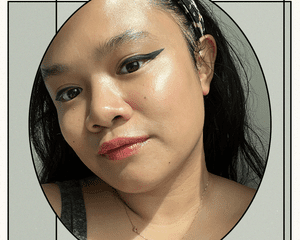 AAPI Portrait featuring Dramatic Winged Eyeliner and Glossy Skin