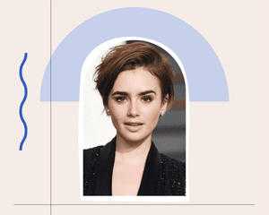 Lily Collins with a pixie hair cut